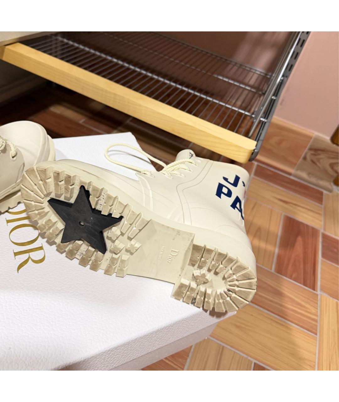 CHRISTIAN DIOR Белые резиновые сапоги, фото 3