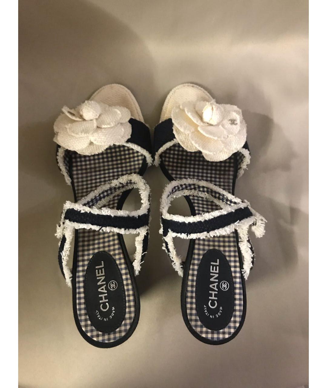 CHANEL Мульти текстильные босоножки, фото 3