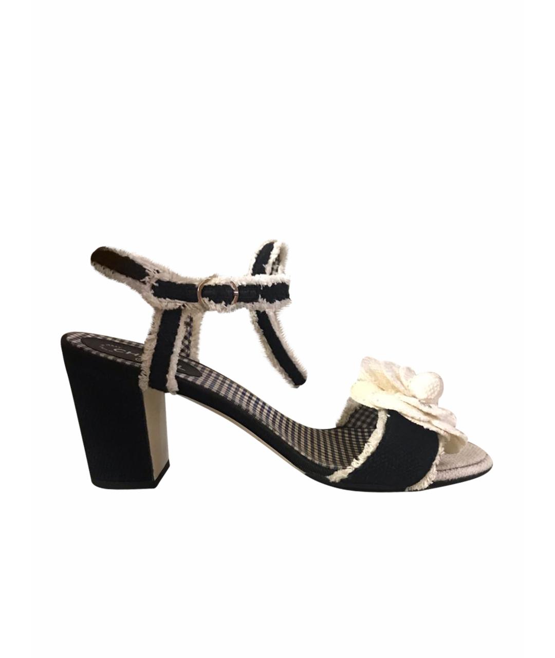 CHANEL Мульти текстильные босоножки, фото 1