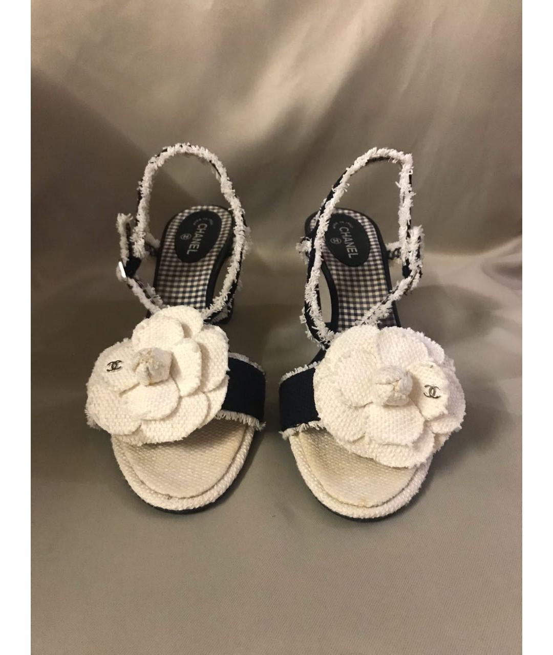 CHANEL Мульти текстильные босоножки, фото 2
