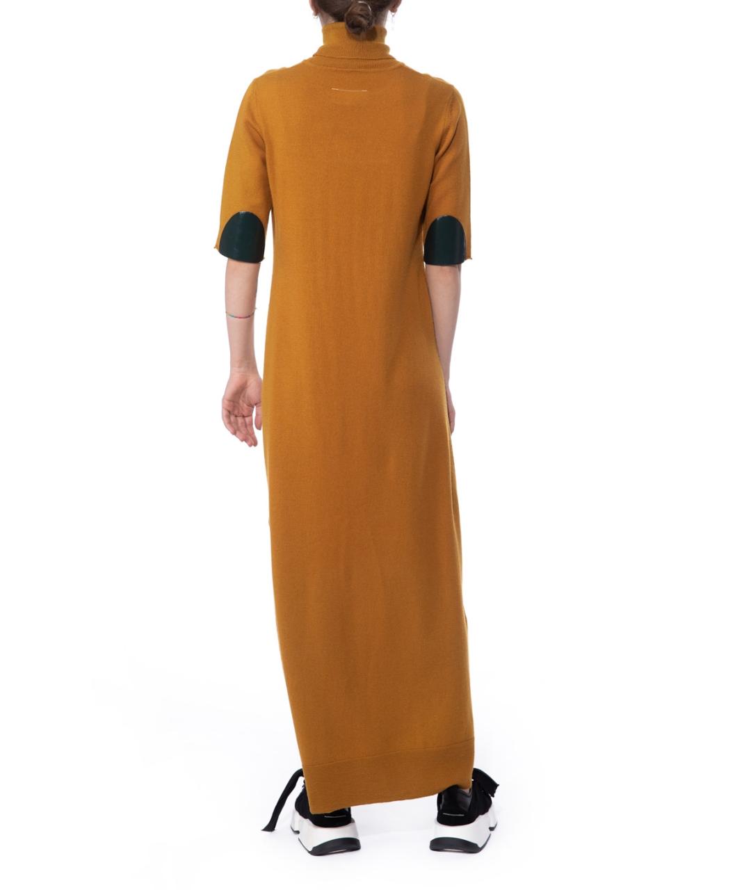 MM6 MAISON MARGIELA Горчичное повседневное платье, фото 4