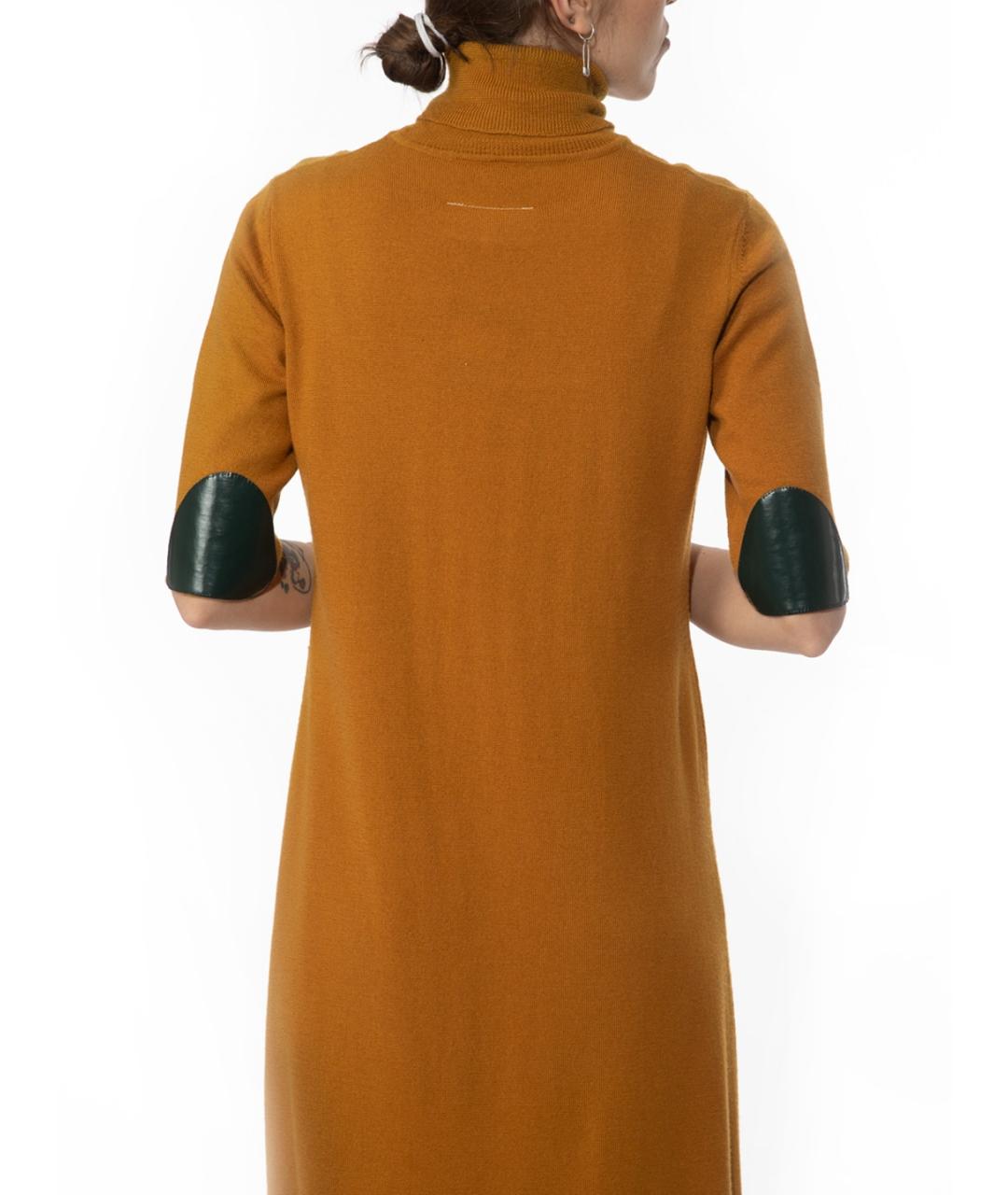 MM6 MAISON MARGIELA Горчичное повседневное платье, фото 2