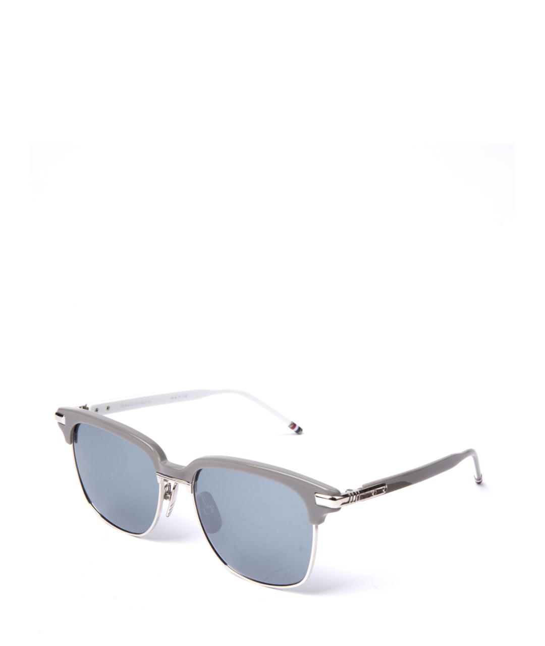 THOM BROWNE Серебряные металлические солнцезащитные очки, фото 1