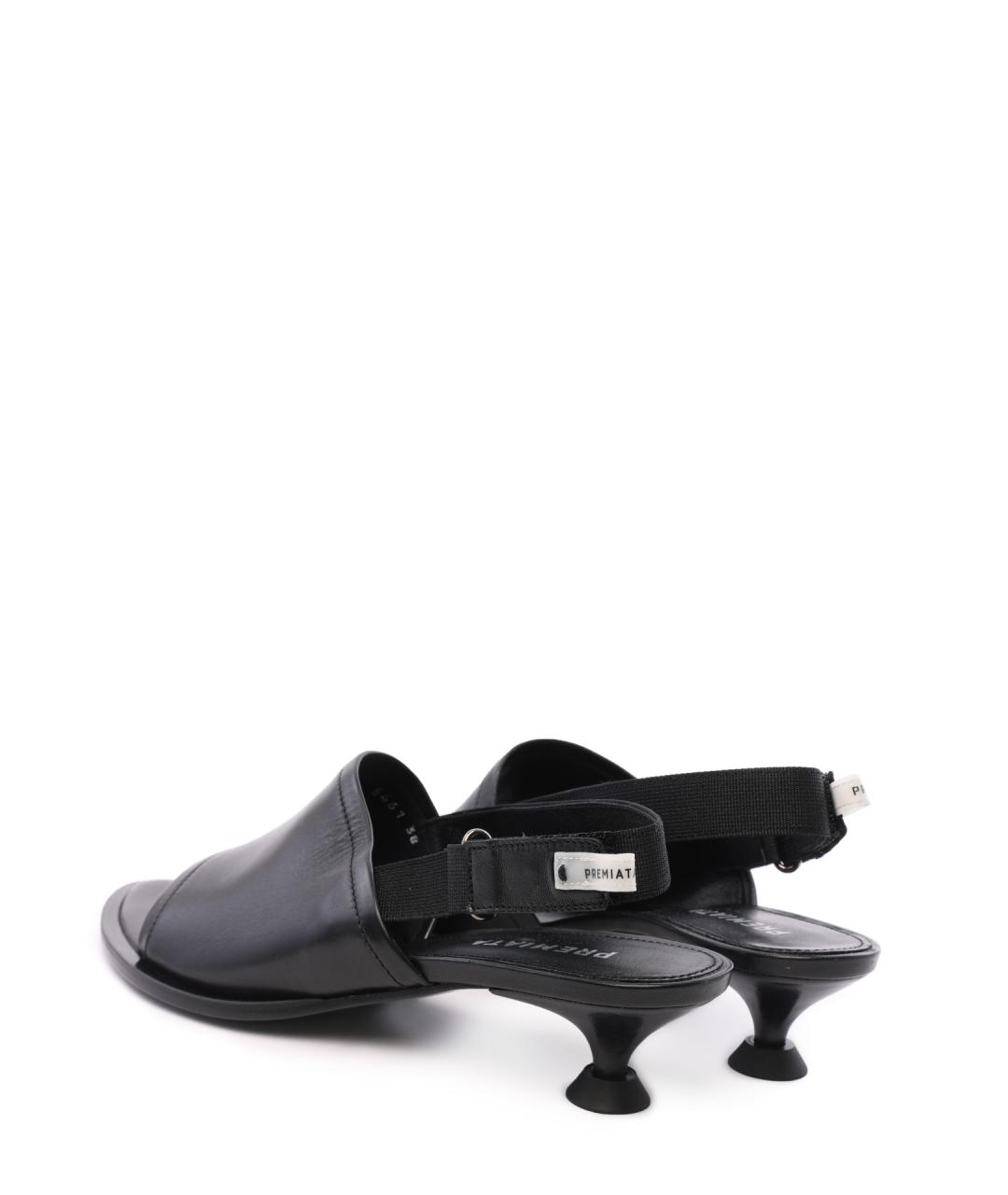 PREMIATA Черные кожаные босоножки, фото 3