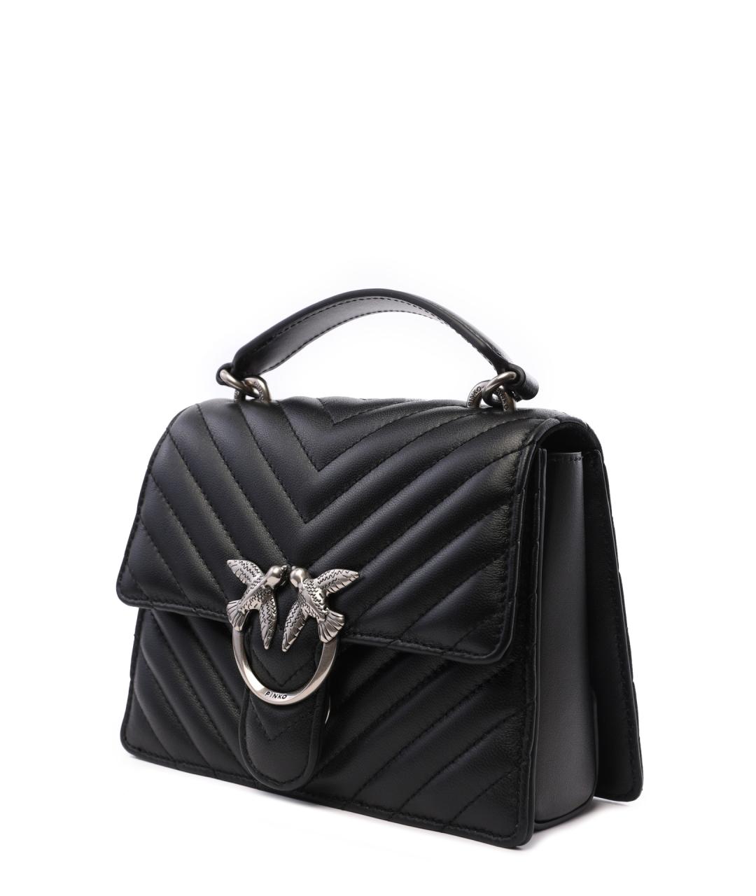 PINKO Черная сумка с короткими ручками, фото 3