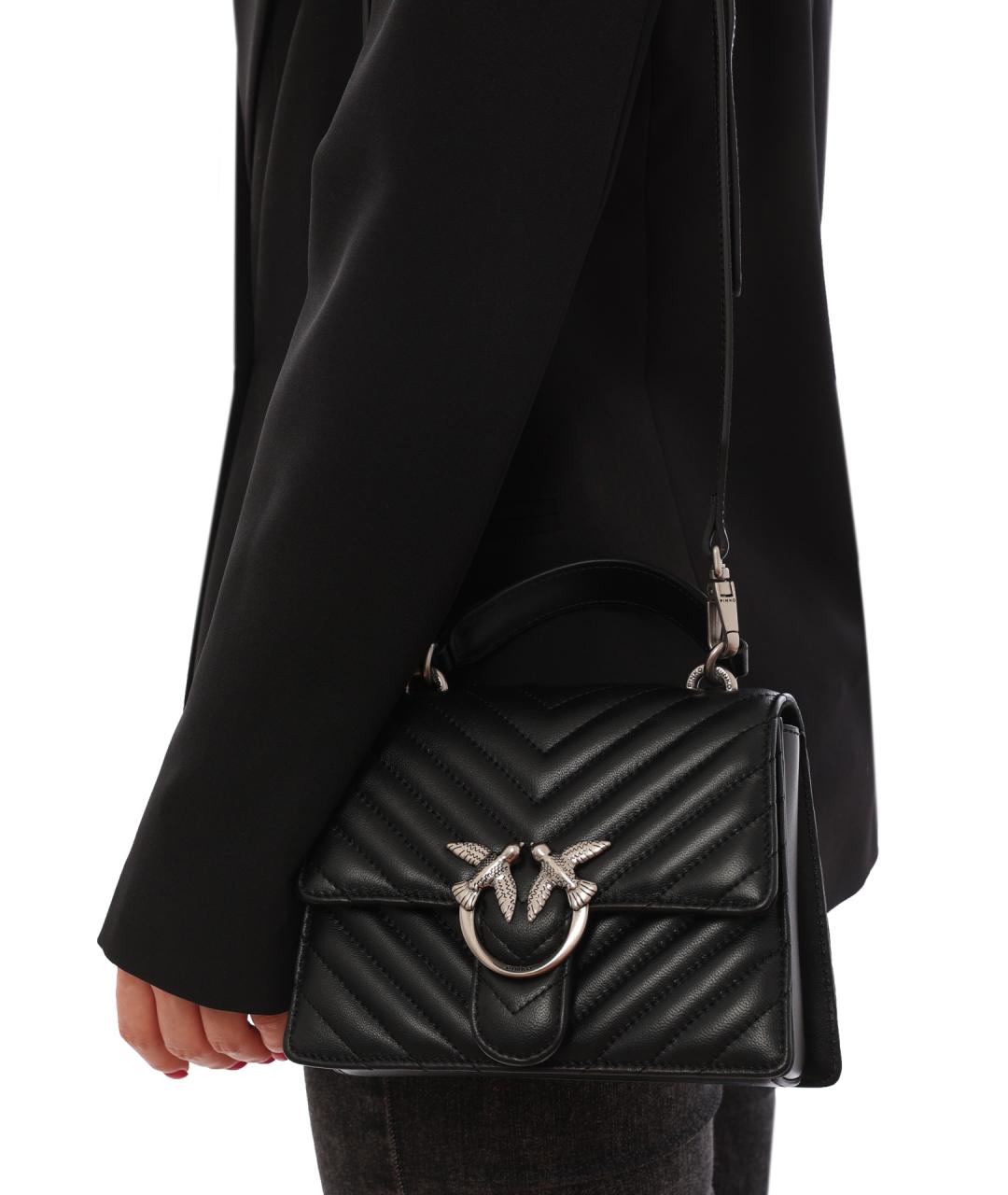 PINKO Черная сумка с короткими ручками, фото 2