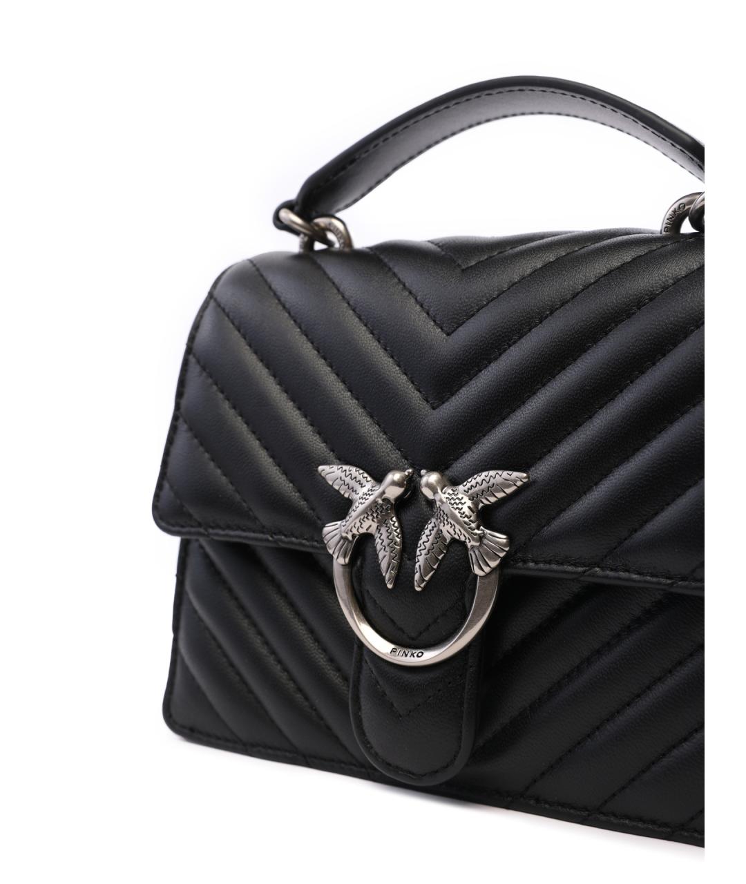 PINKO Черная сумка с короткими ручками, фото 5