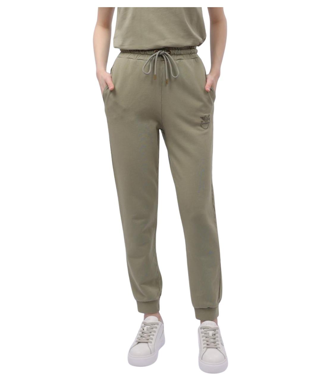 PINKO Хаки хлопковые спортивные брюки и шорты, фото 1