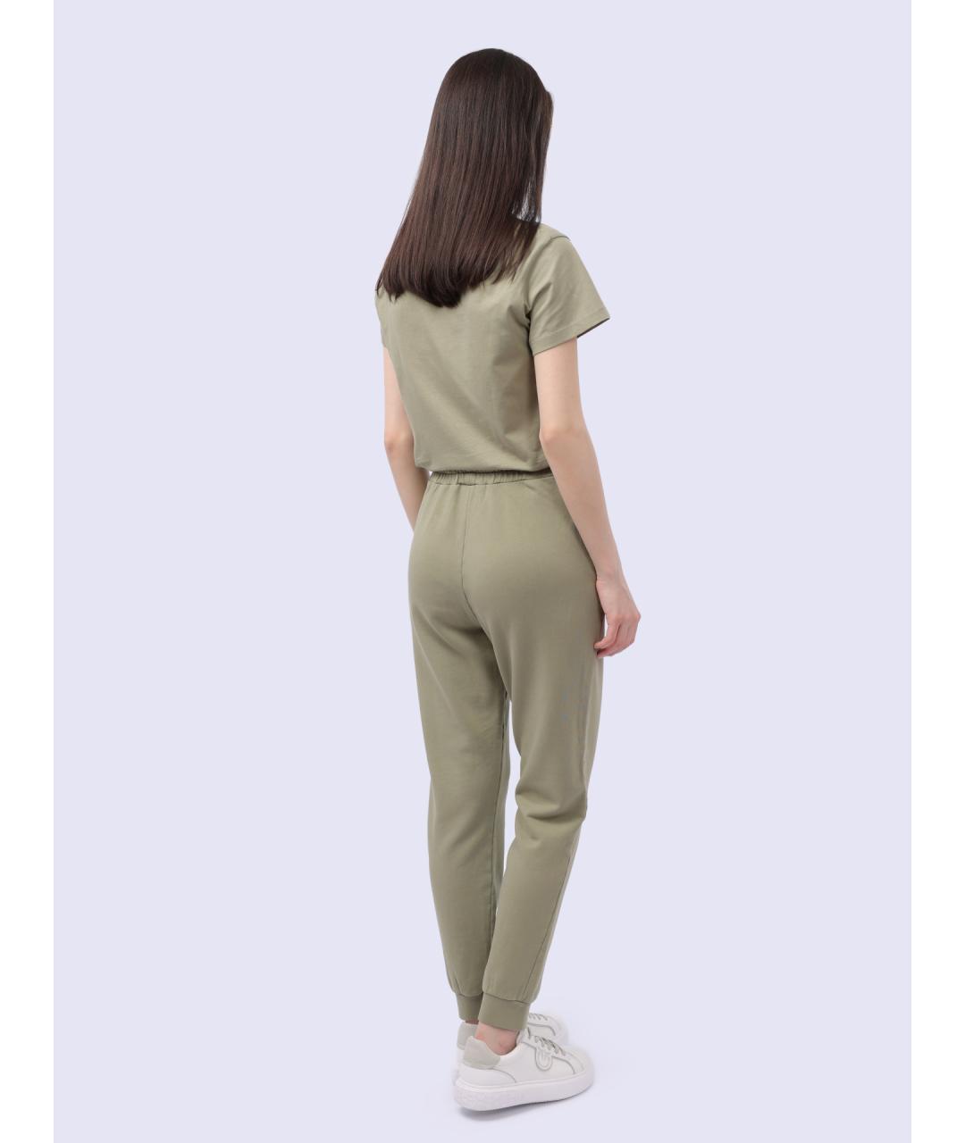 PINKO Хаки хлопковые спортивные брюки и шорты, фото 6