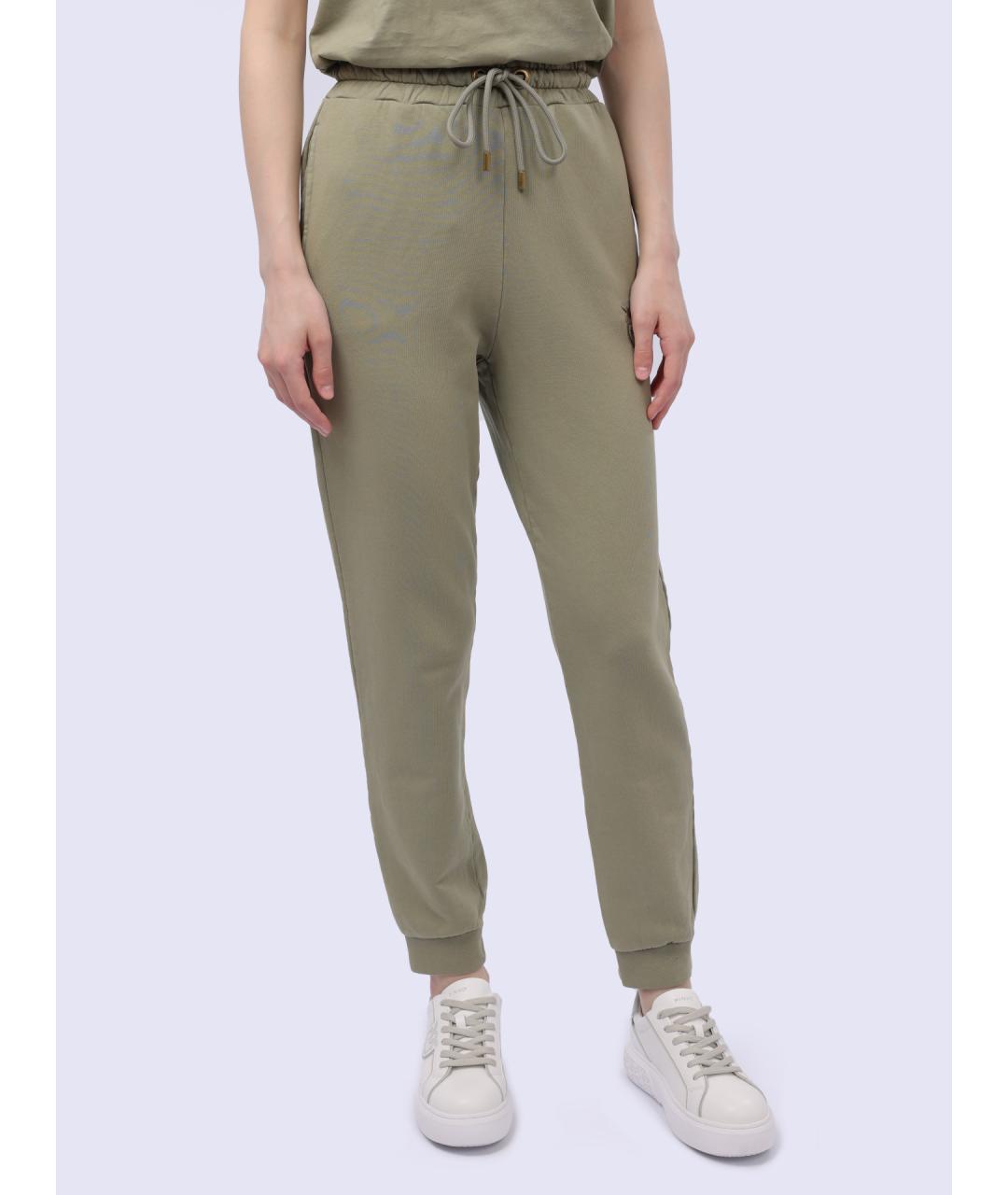 PINKO Хаки хлопковые спортивные брюки и шорты, фото 5