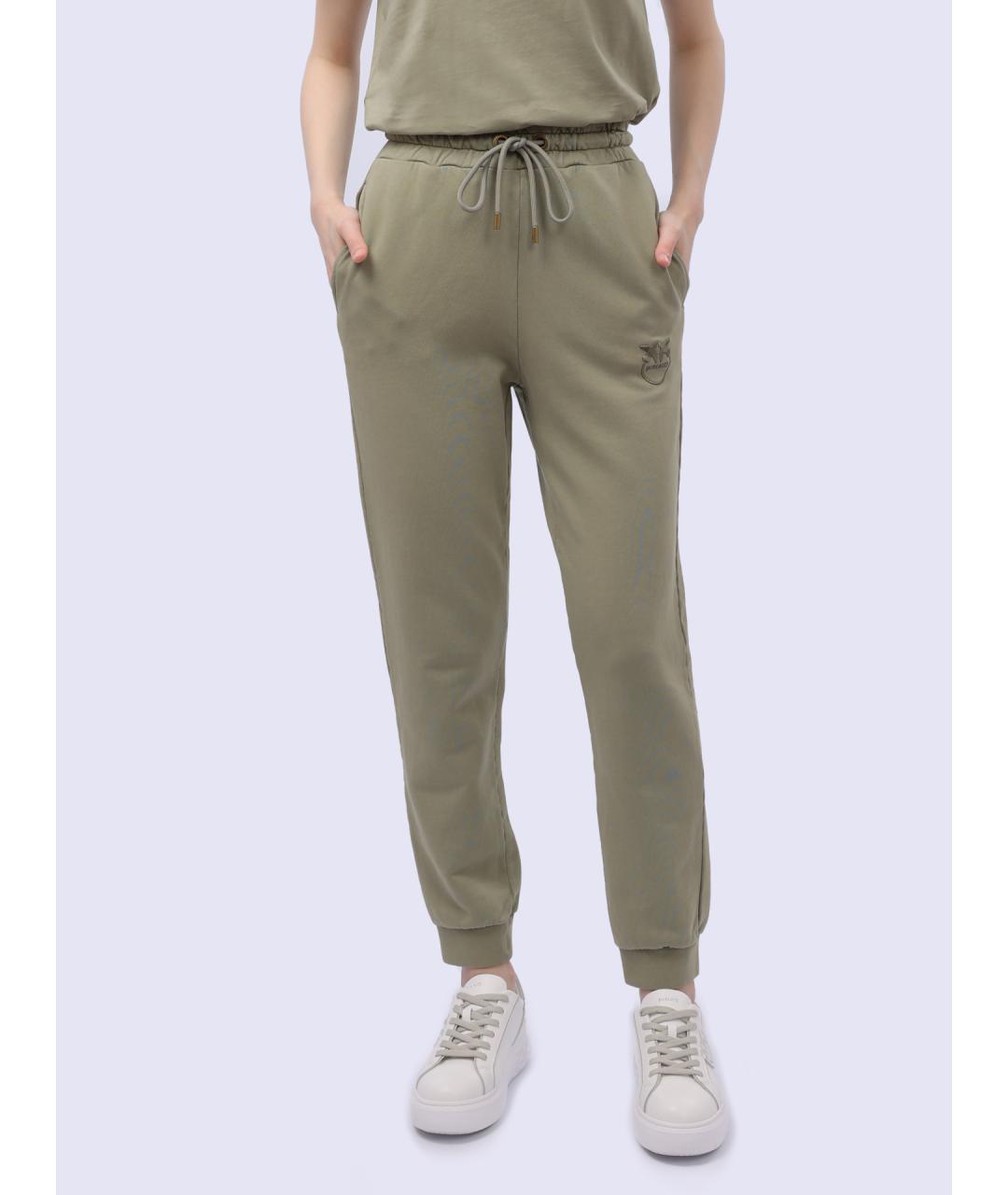 PINKO Хаки хлопковые спортивные брюки и шорты, фото 7