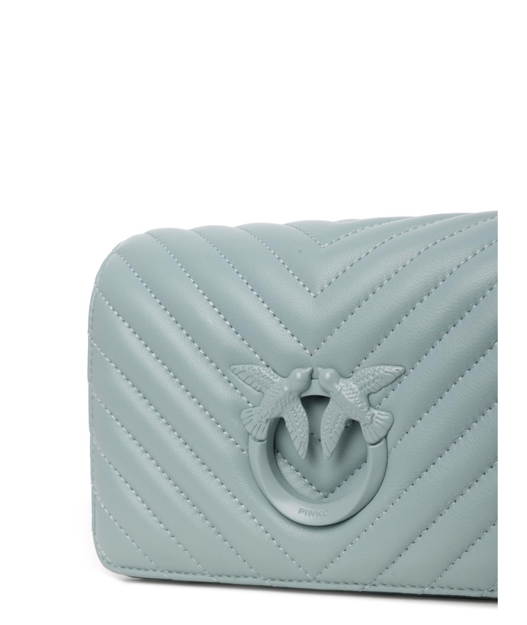 PINKO Голубая кожаная сумка через плечо, фото 5