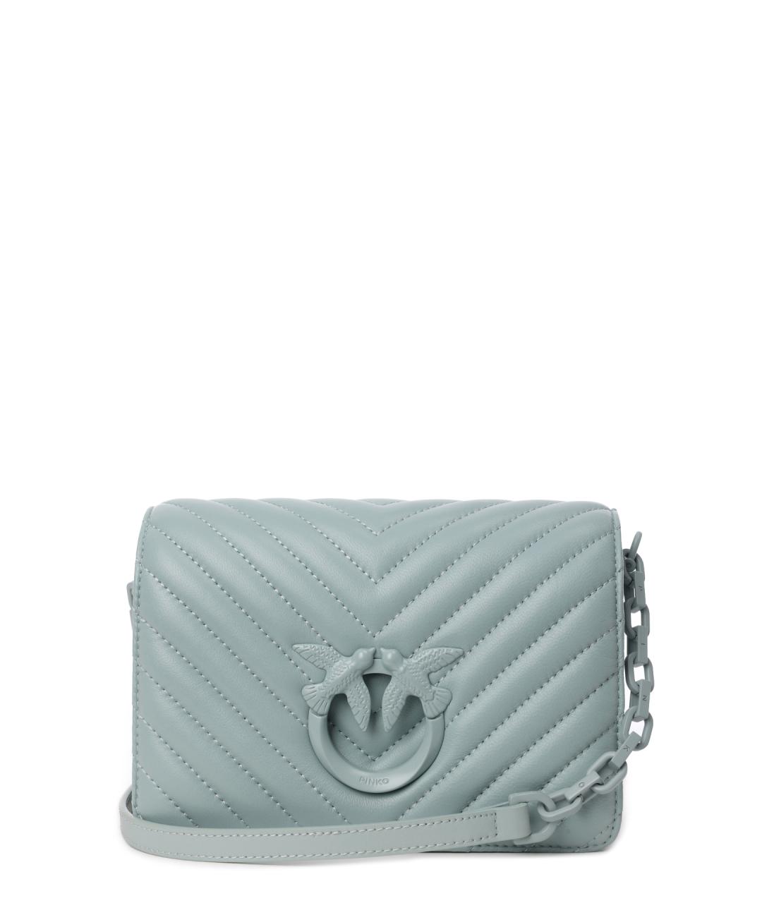 PINKO Голубая кожаная сумка через плечо, фото 1
