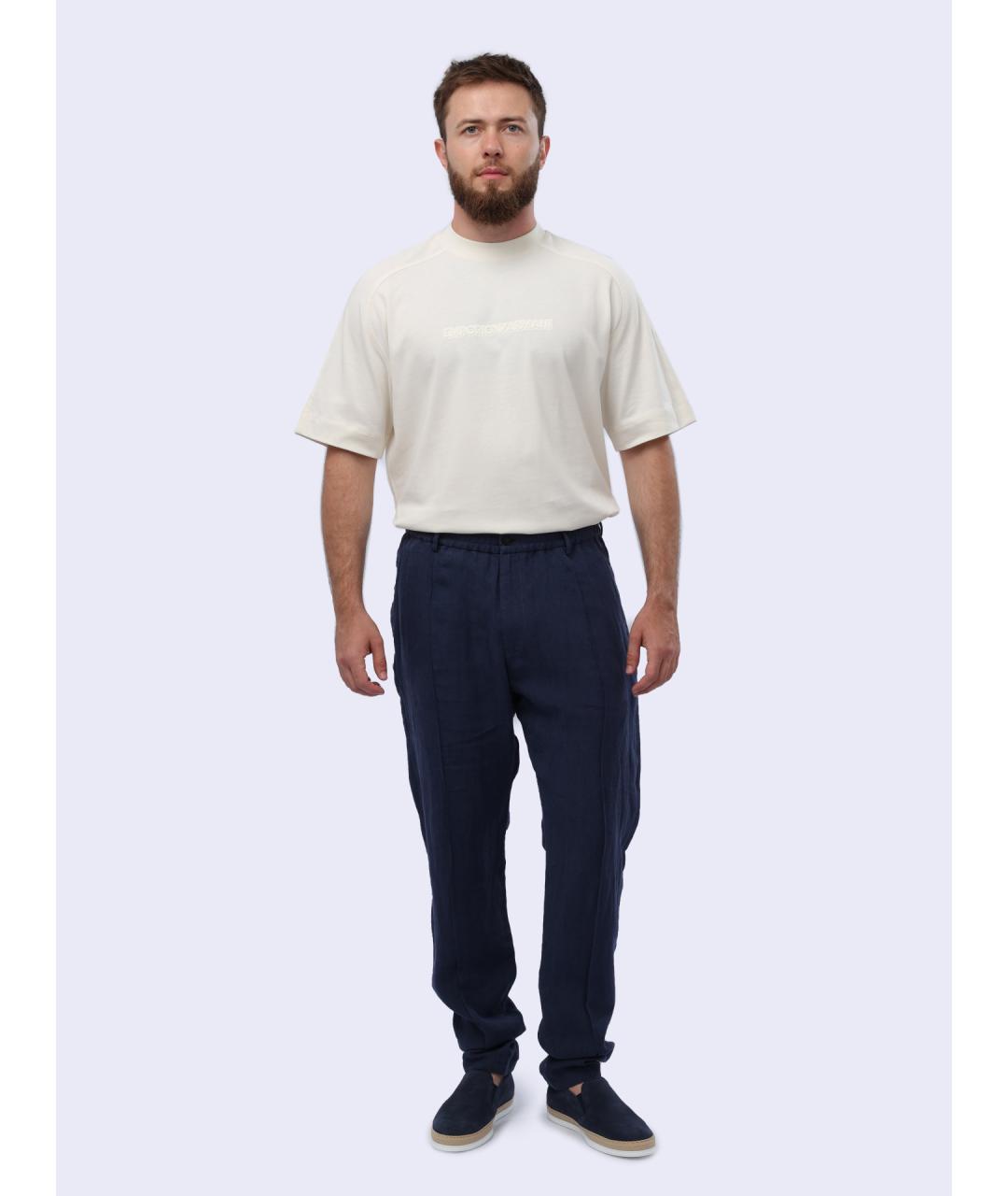 EMPORIO ARMANI Синие повседневные брюки, фото 2