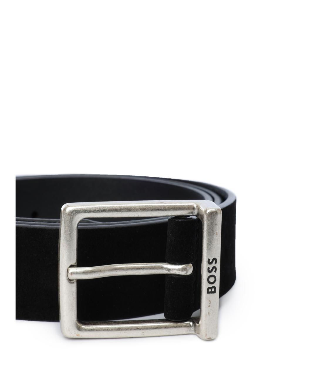 HUGO BOSS Черный кожаный ремень, фото 3