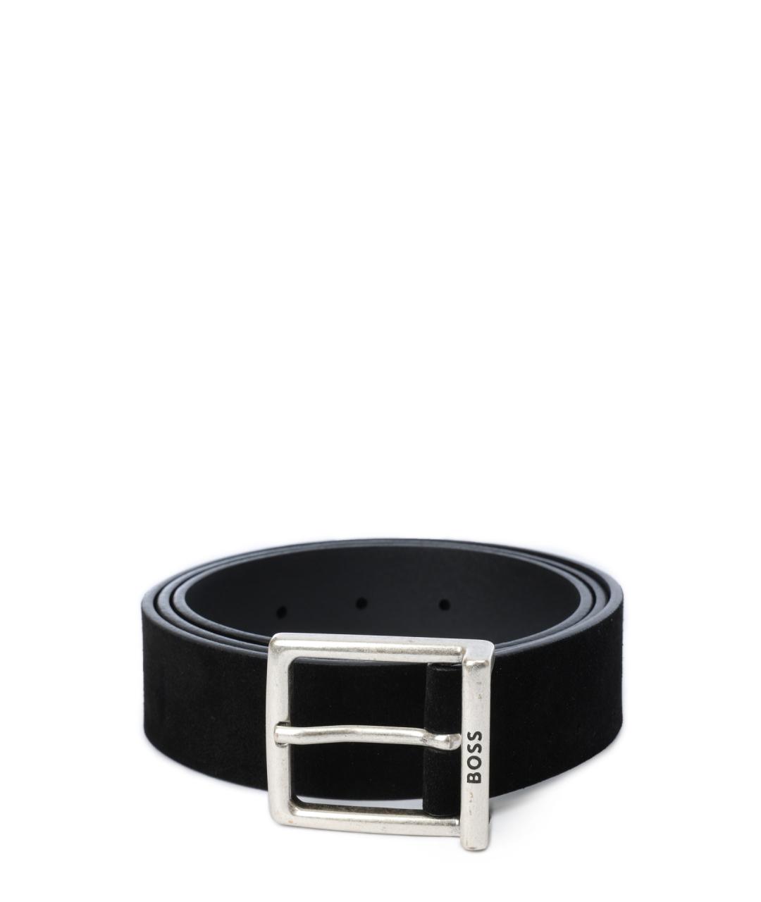 HUGO BOSS Черный кожаный ремень, фото 1