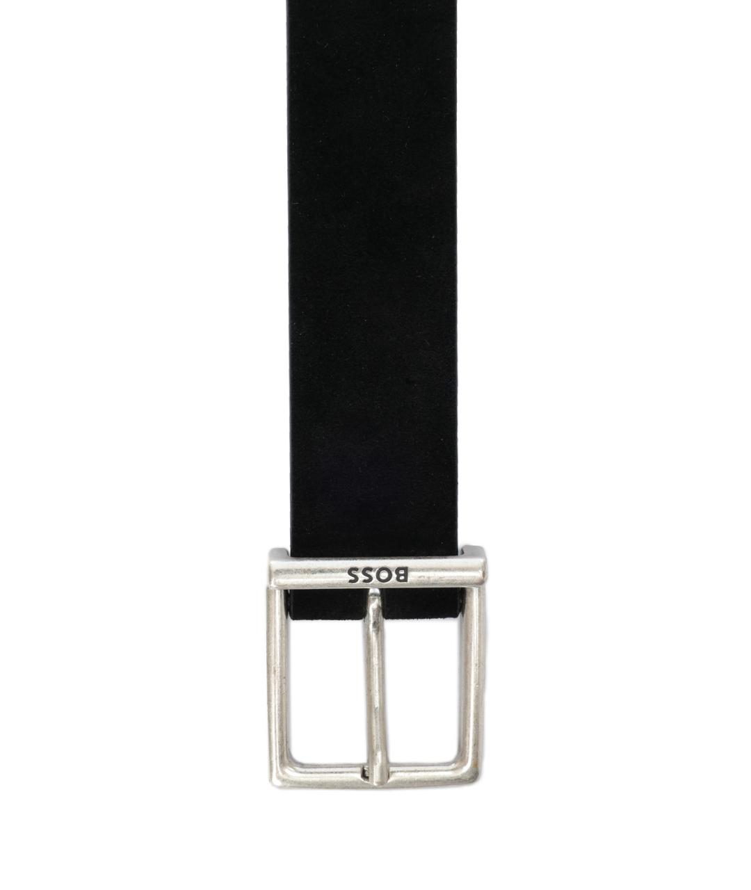 HUGO BOSS Черный кожаный ремень, фото 4