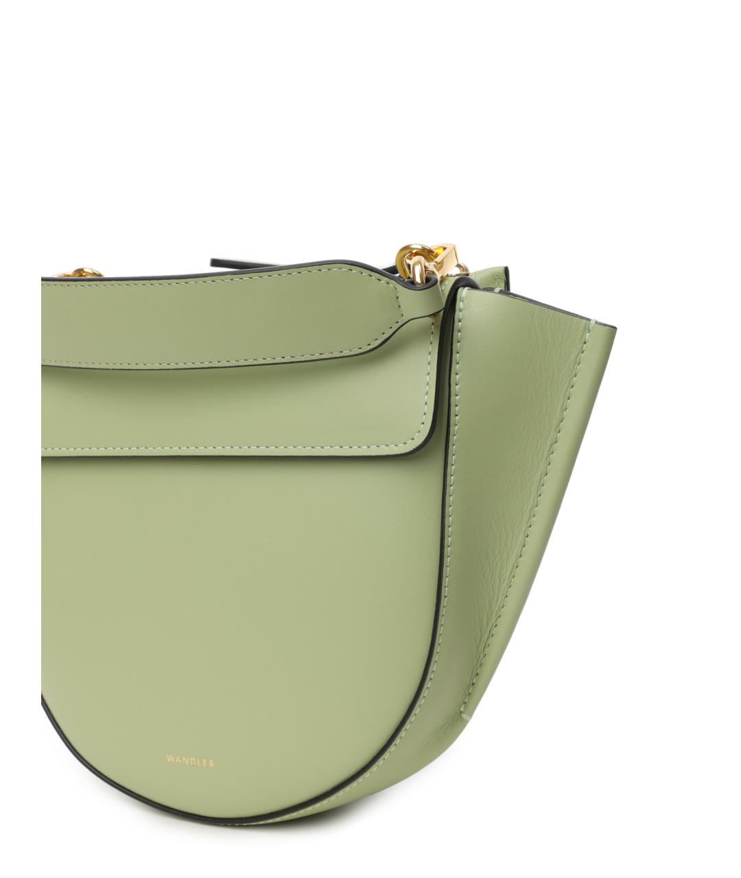 WANDLER Зеленая кожаная сумка с короткими ручками, фото 5