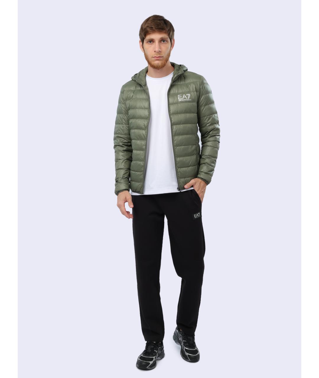 EA7 Зеленый полиэстеровый пуховик, фото 2