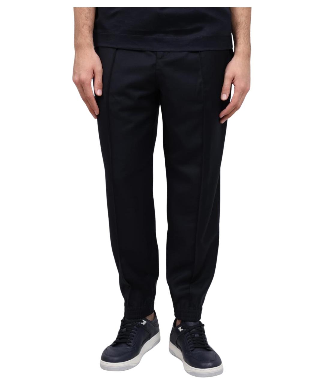 EMPORIO ARMANI Темно-синие повседневные брюки, фото 1