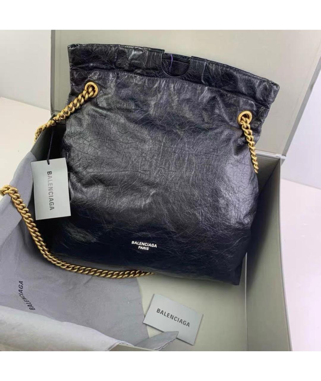 BALENCIAGA Черная кожаная сумка через плечо, фото 4