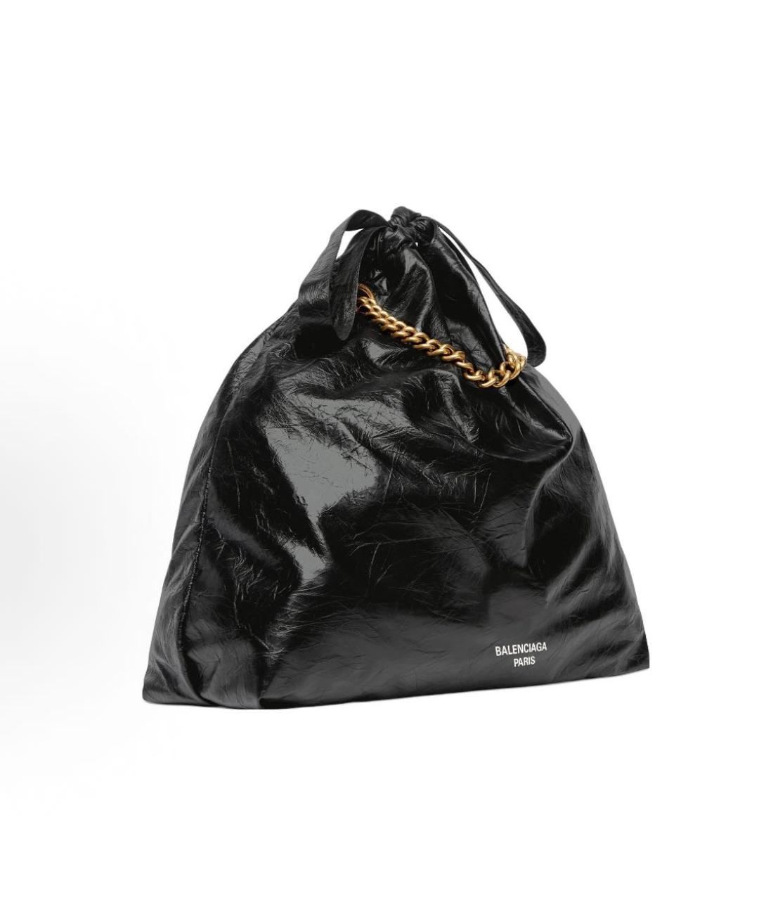 BALENCIAGA Черная кожаная сумка через плечо, фото 2