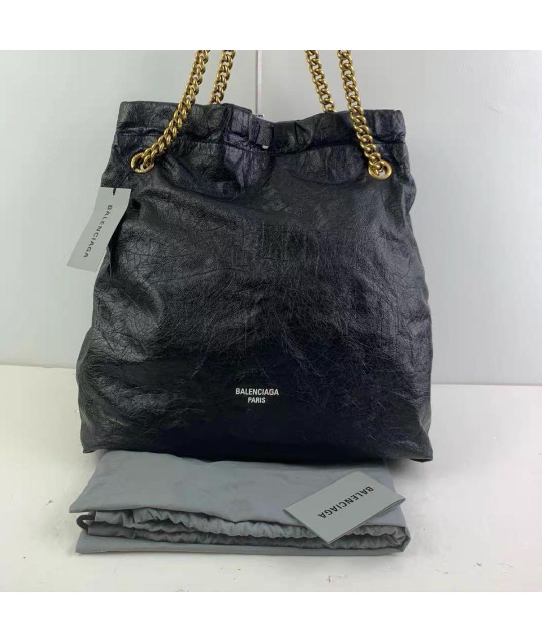 BALENCIAGA Черная кожаная сумка через плечо, фото 5