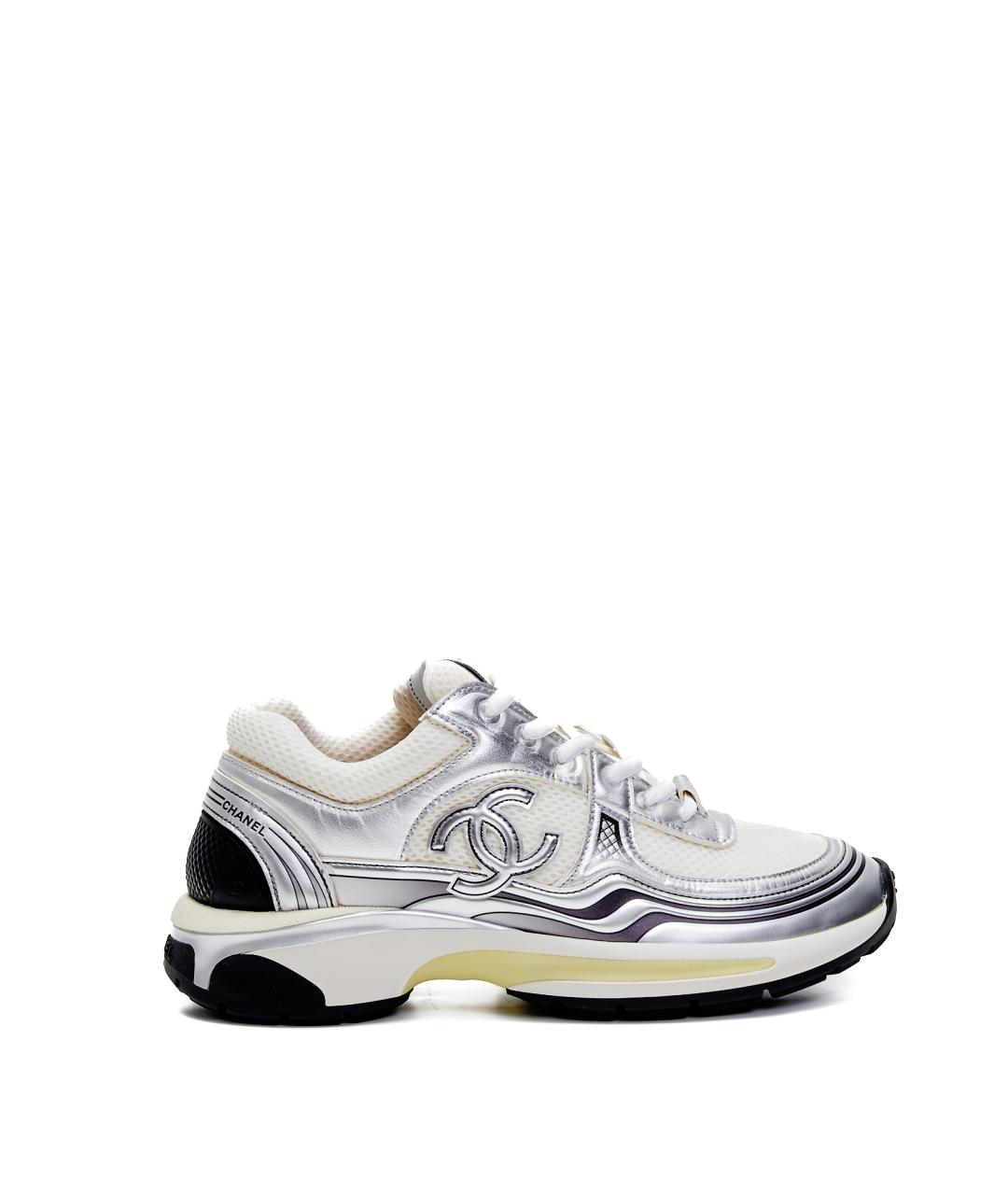 CHANEL Серые текстильные кроссовки, фото 9