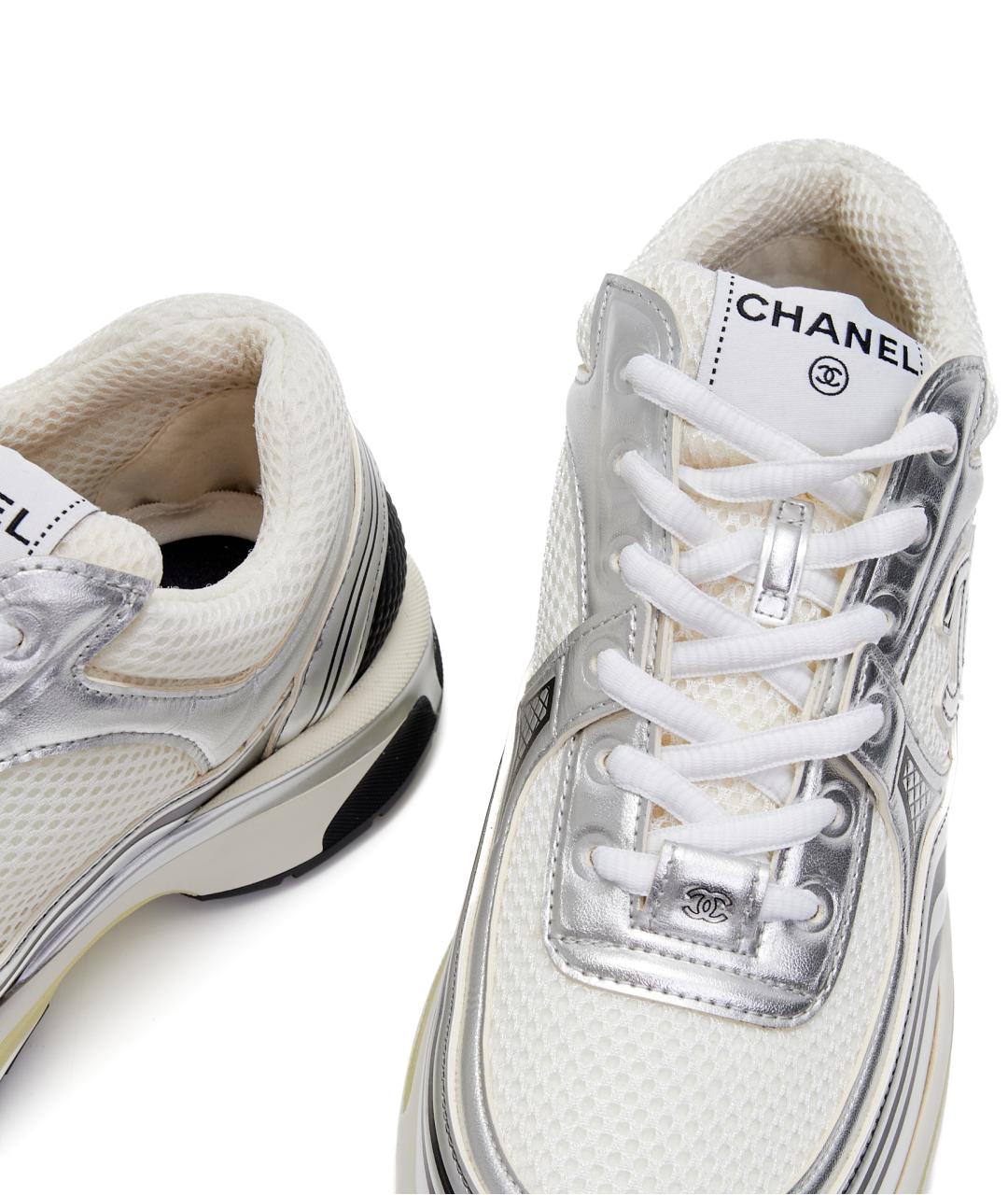 CHANEL Серые текстильные кроссовки, фото 6