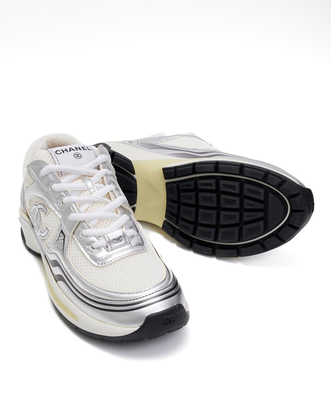 CHANEL Серые текстильные кроссовки, фото 7