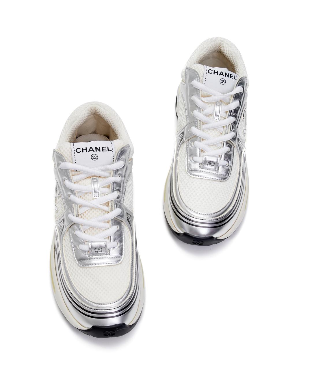 CHANEL Серые текстильные кроссовки, фото 4