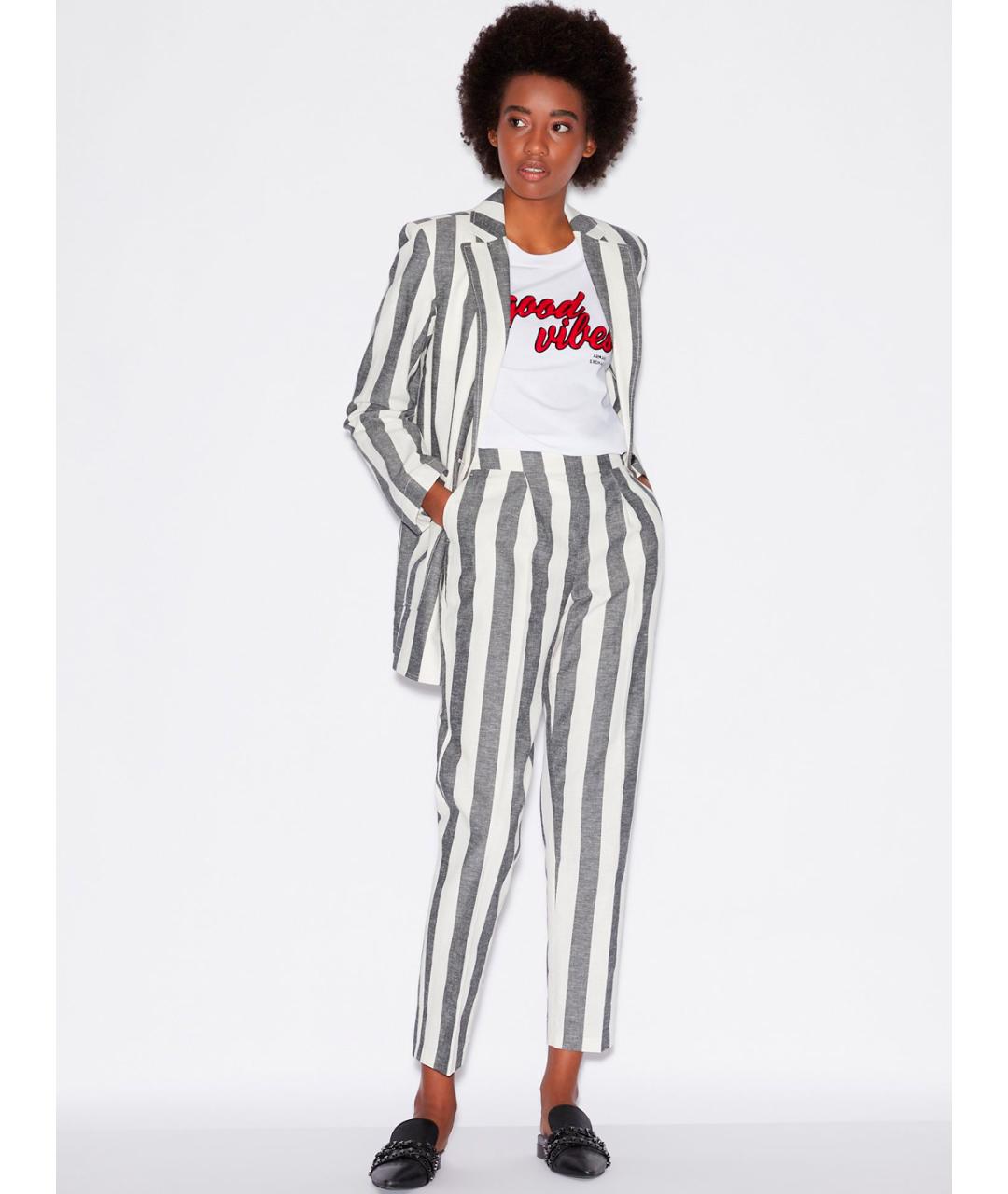 ARMANI EXCHANGE Мульти льняные прямые брюки, фото 2