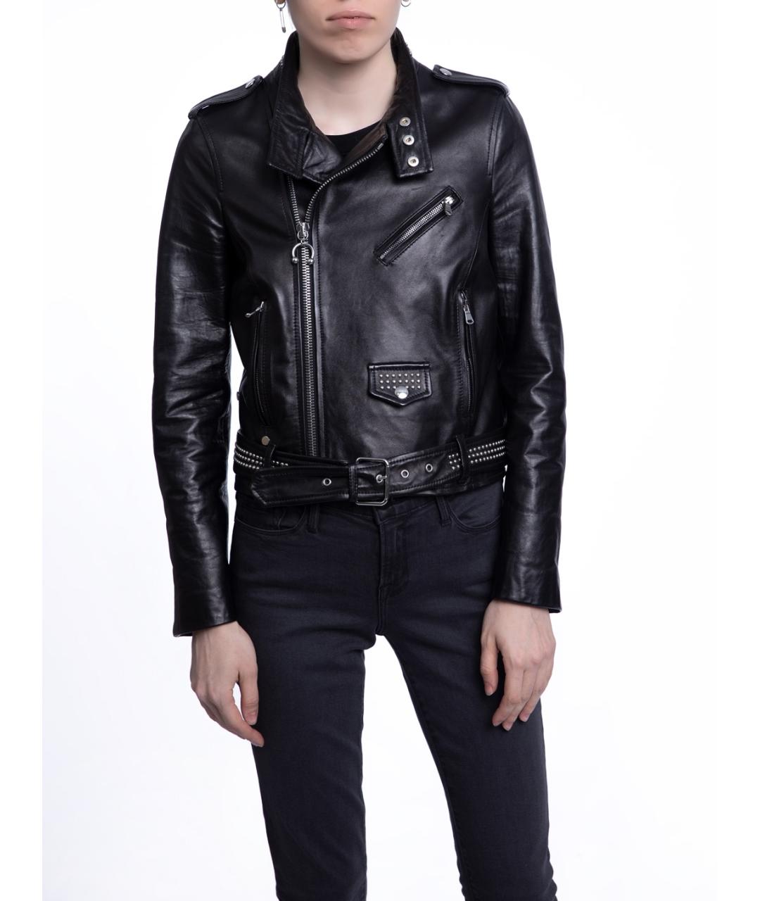 VALENTINO Черная кожаная куртка, фото 1