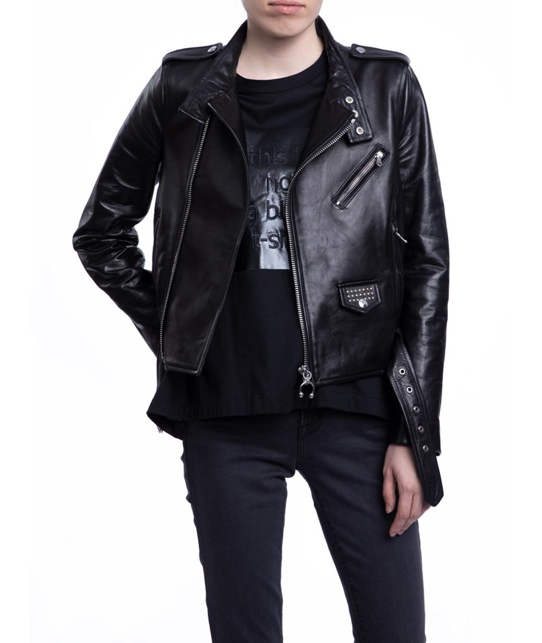 VALENTINO Черная кожаная куртка, фото 2