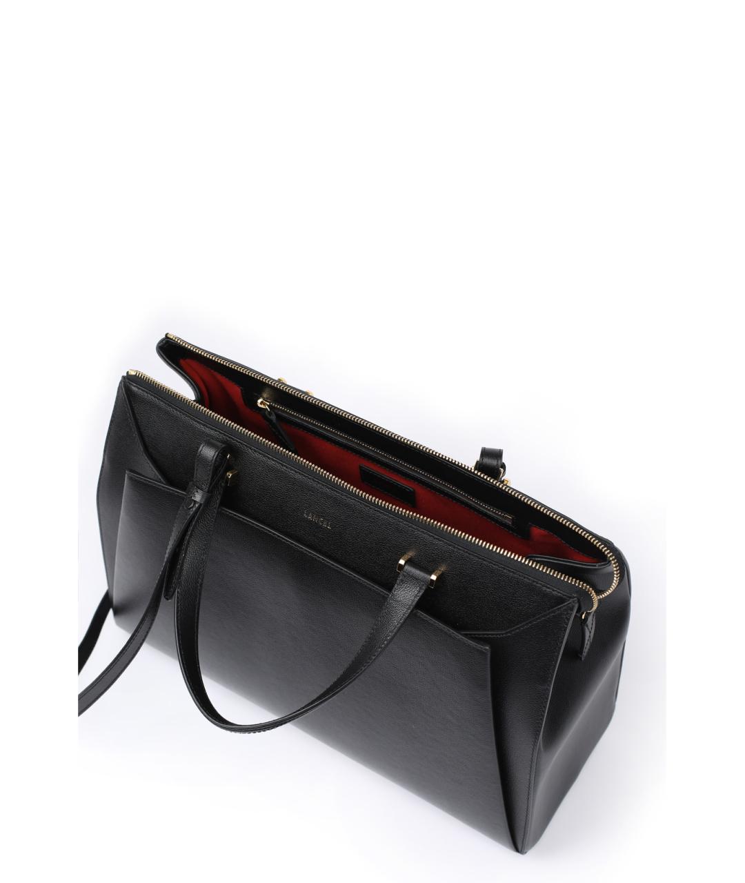 LANCEL Черная кожаная сумка тоут, фото 2