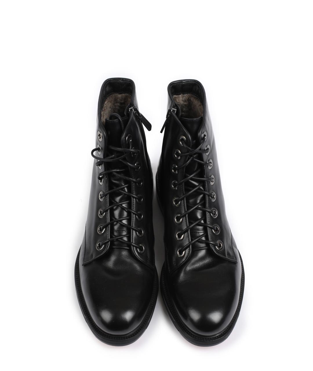 SANTONI Черные кожаные ботинки, фото 3