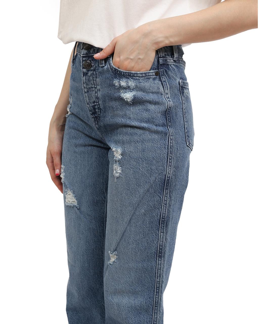 TOMMY HILFIGER Синие хлопковые прямые джинсы, фото 3
