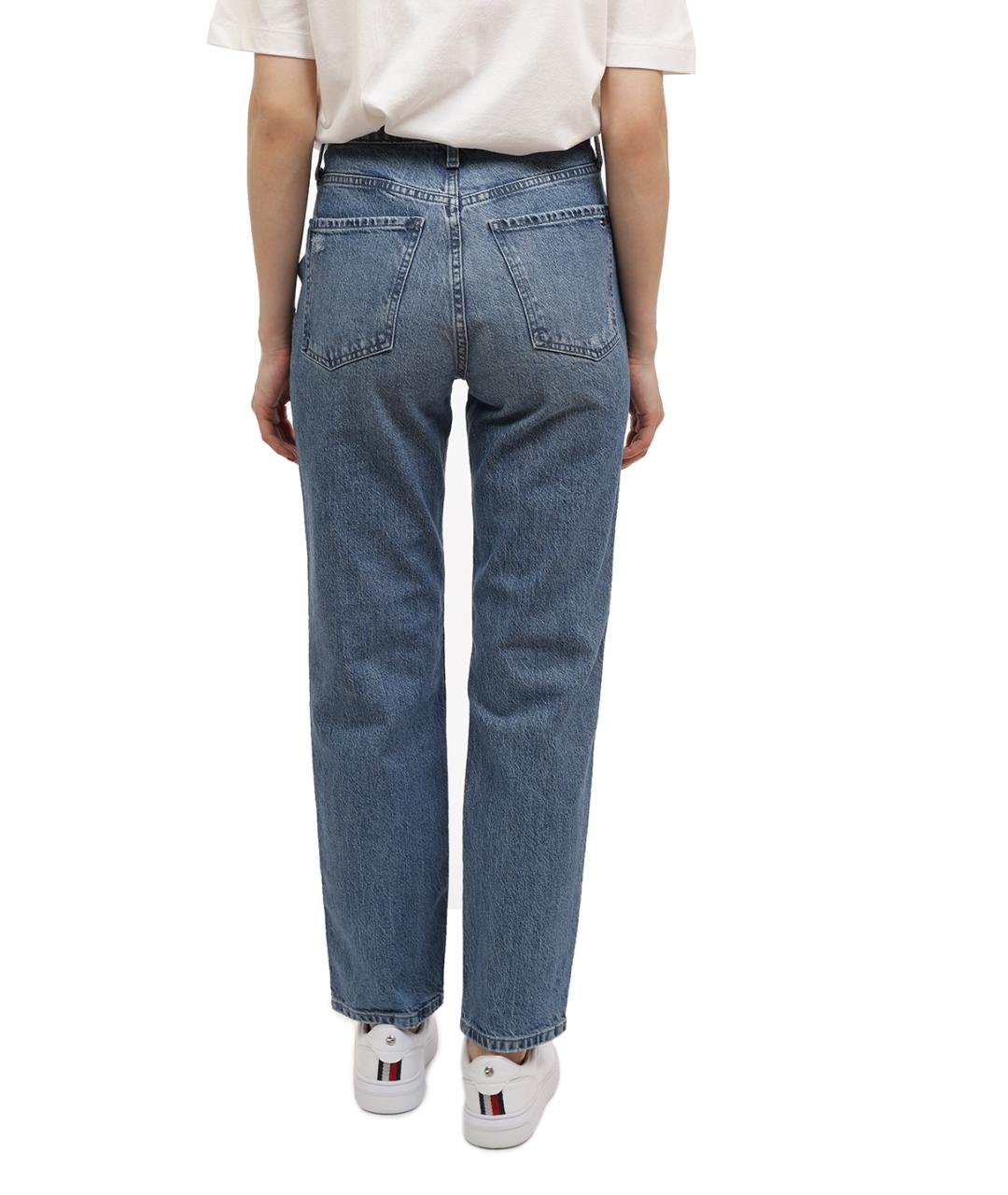 TOMMY HILFIGER Синие хлопковые прямые джинсы, фото 4