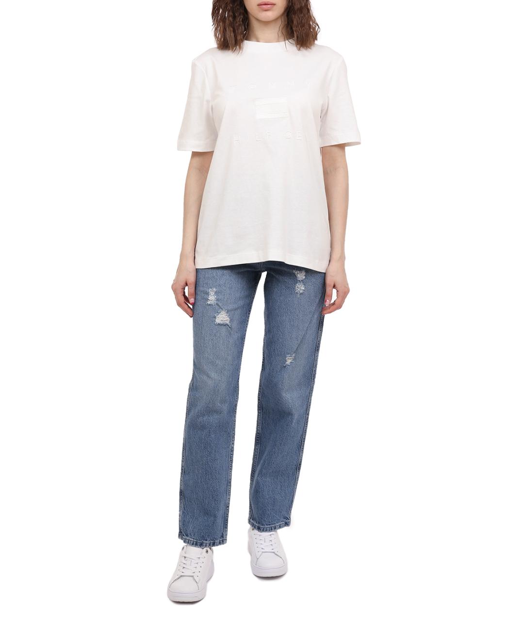 TOMMY HILFIGER Синие хлопковые прямые джинсы, фото 2