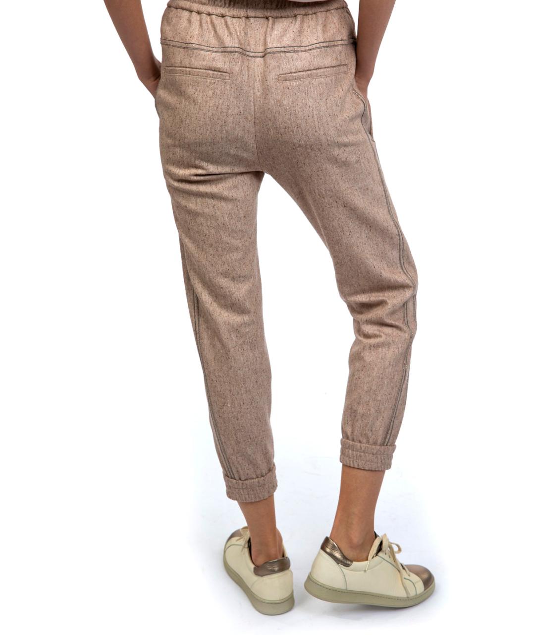 BRUNELLO CUCINELLI Бежевые брюки узкие, фото 2