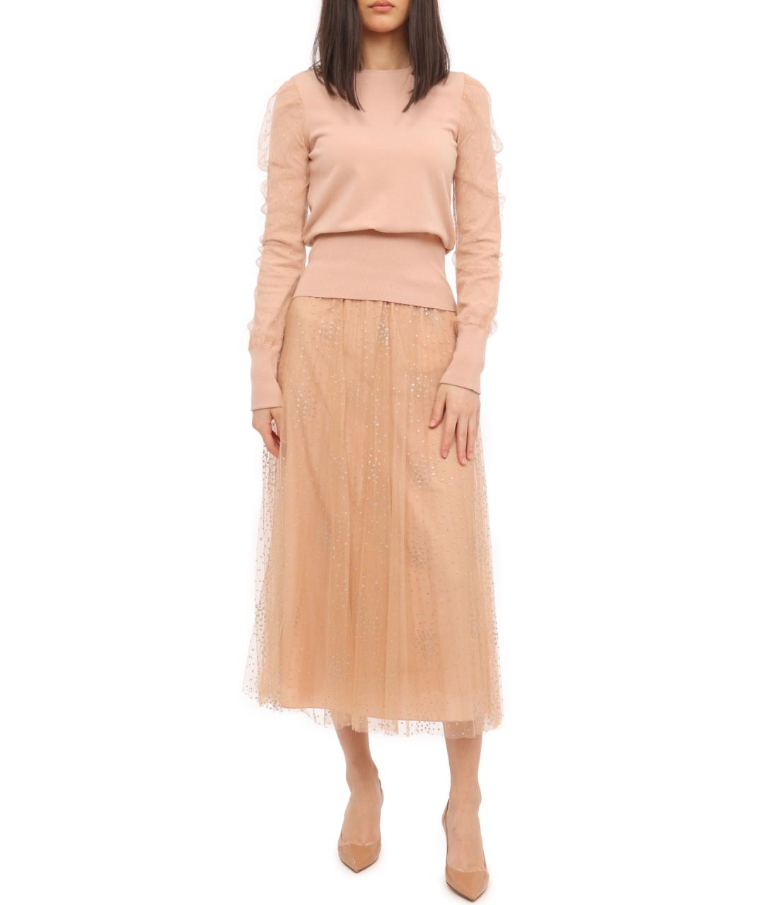 VALENTINO Бежевая юбка миди, фото 5