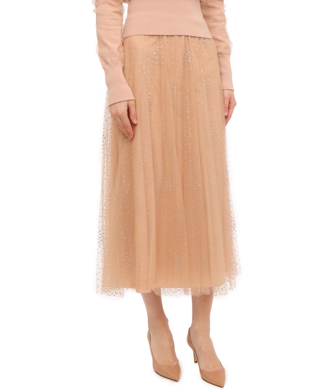 VALENTINO Бежевая юбка миди, фото 4