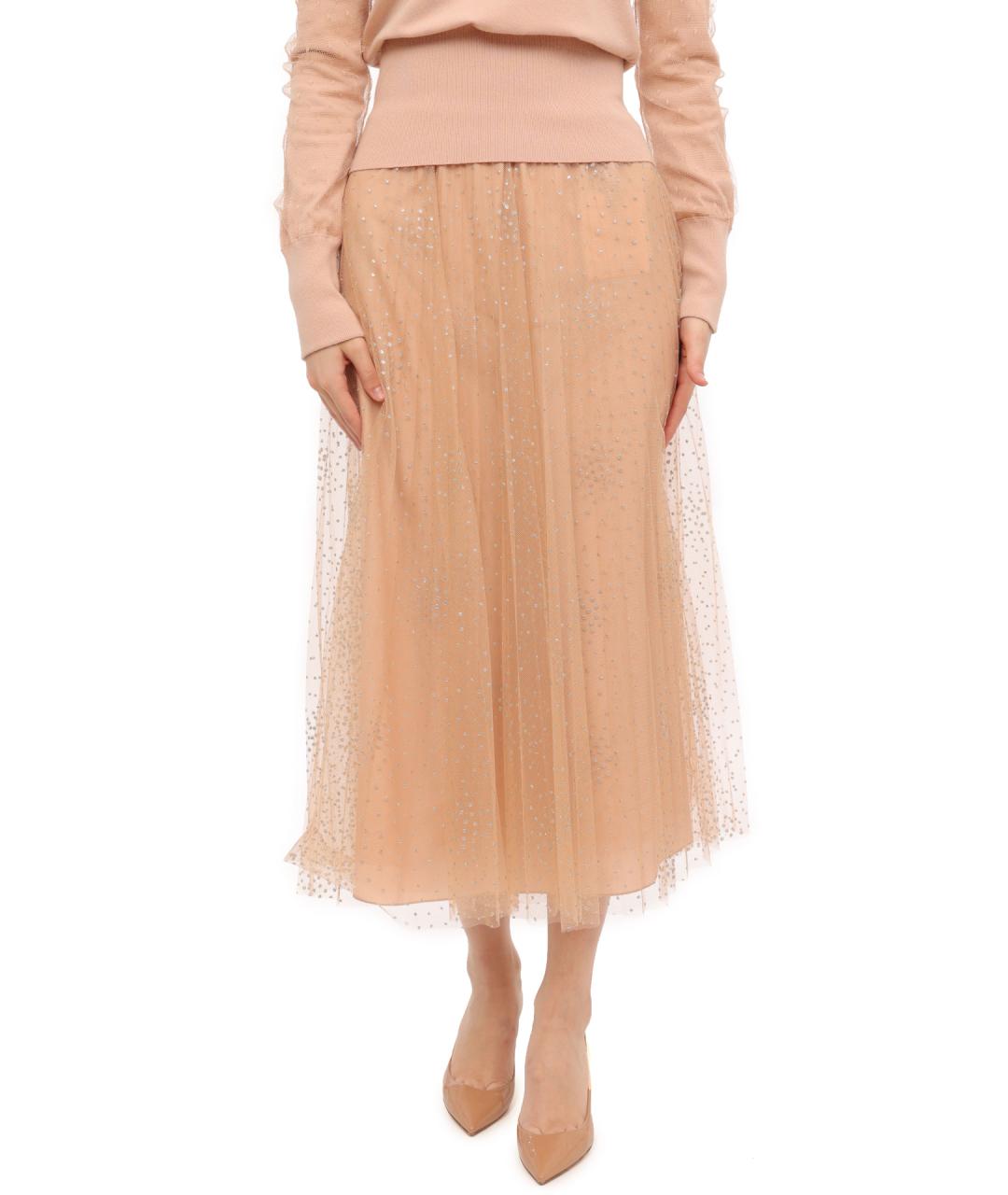 VALENTINO Бежевая юбка миди, фото 1