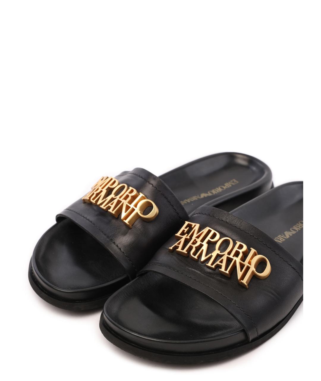 EMPORIO ARMANI Черные шлепанцы, фото 5
