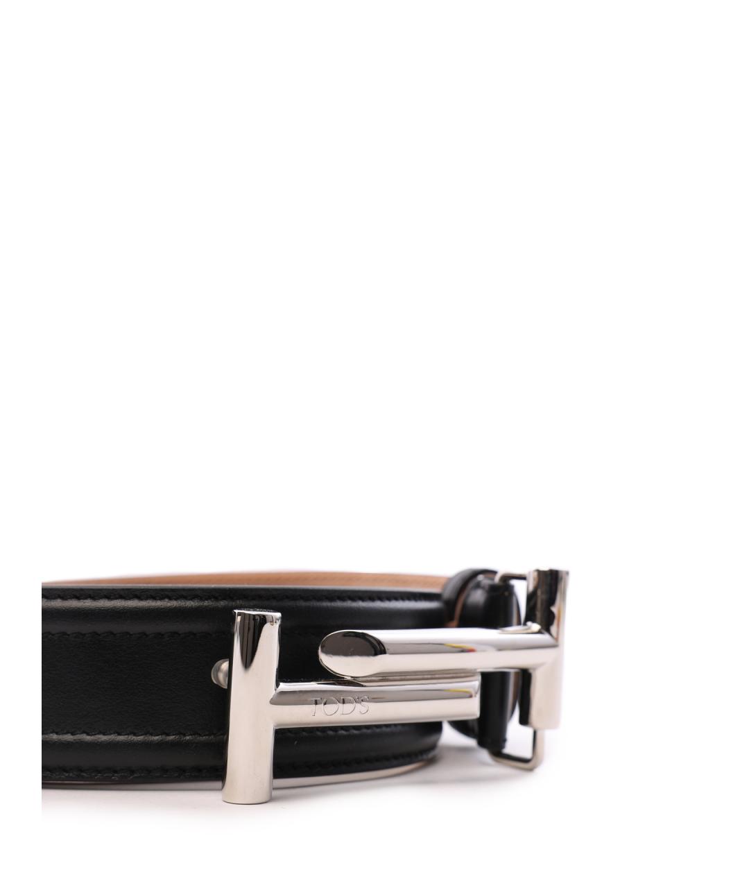 TOD'S Черный кожаный ремень, фото 3