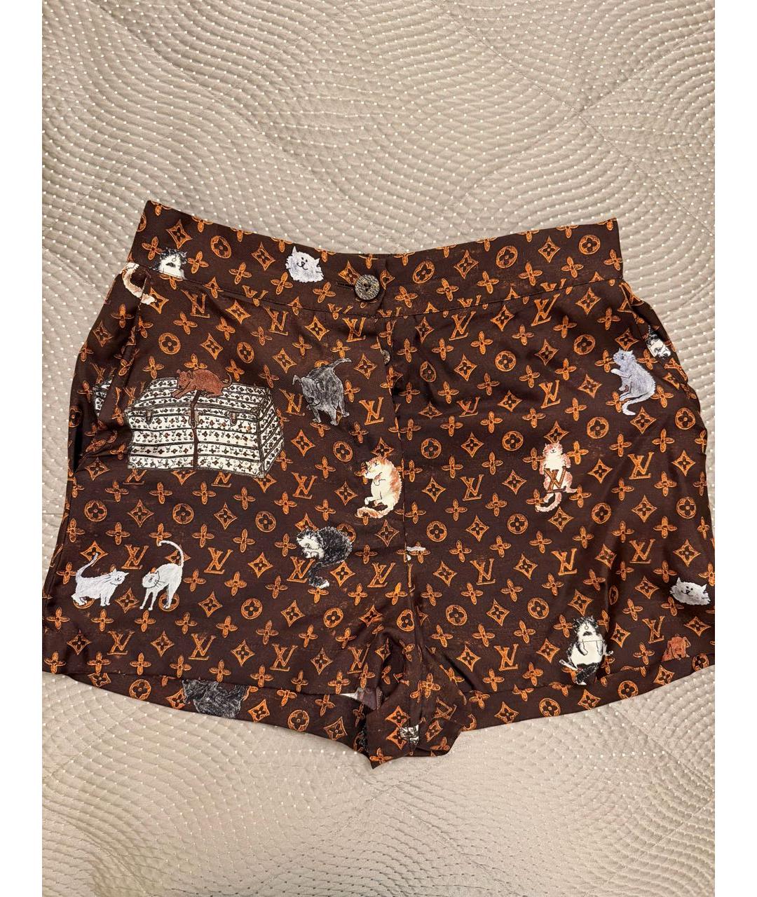 LOUIS VUITTON Коричневый шелковый костюм с брюками, фото 5