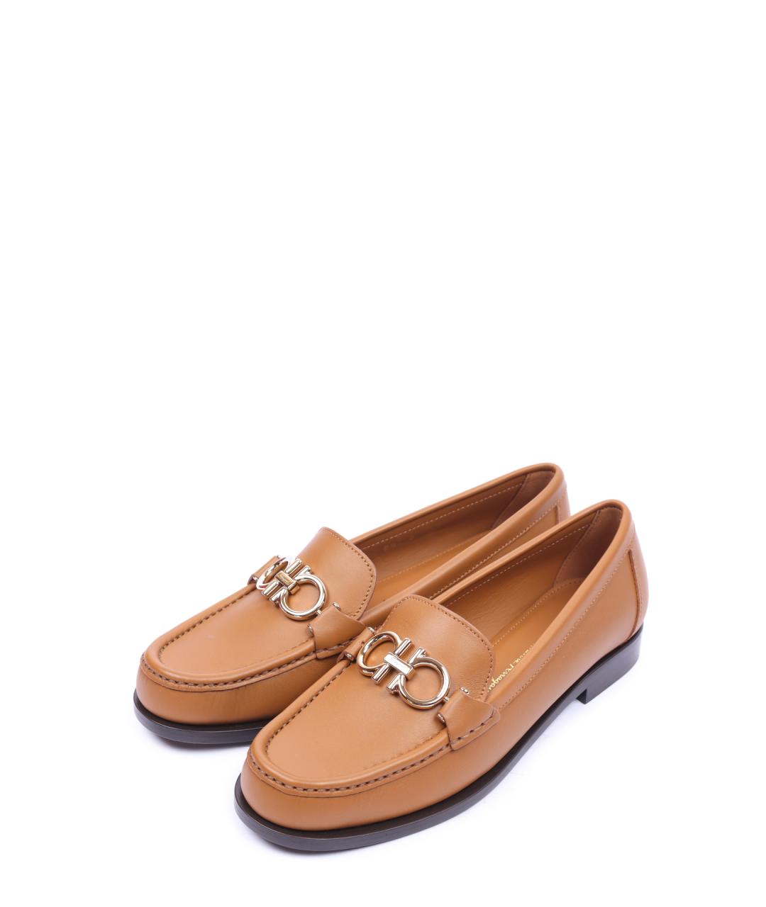 FERRAGAMO Коричневые кожаные мокасины, фото 2