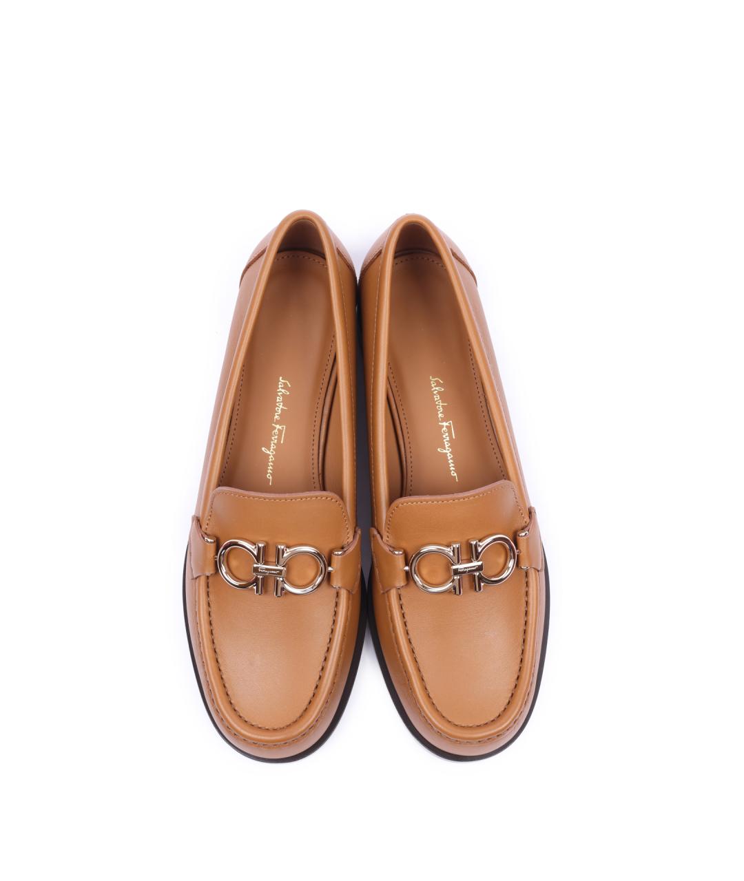 FERRAGAMO Коричневые кожаные мокасины, фото 4