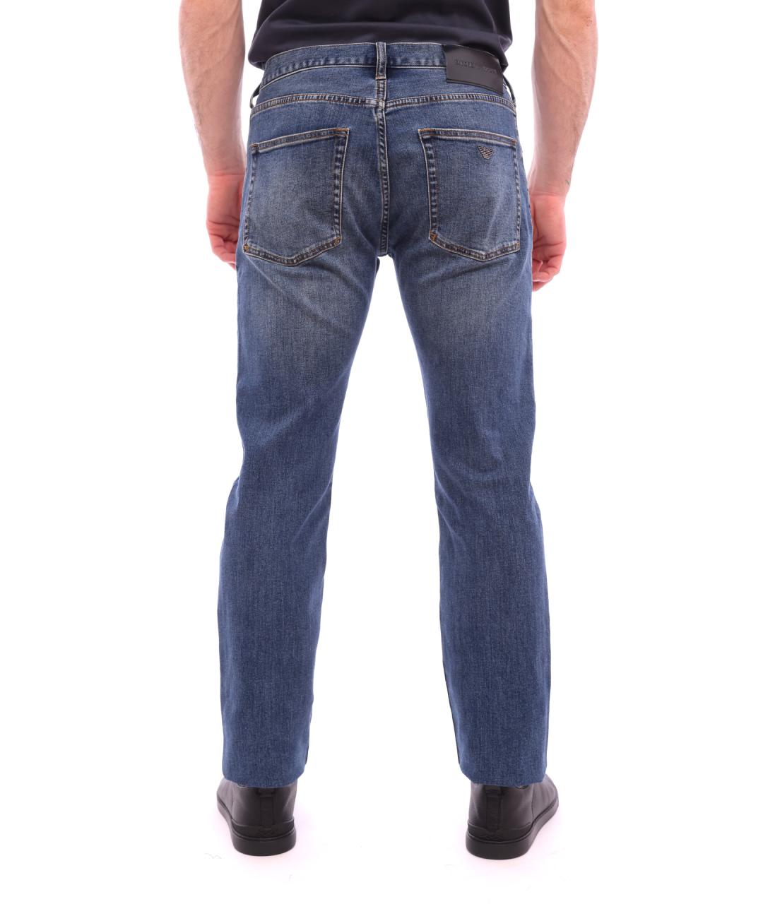 EMPORIO ARMANI Синие прямые джинсы, фото 4