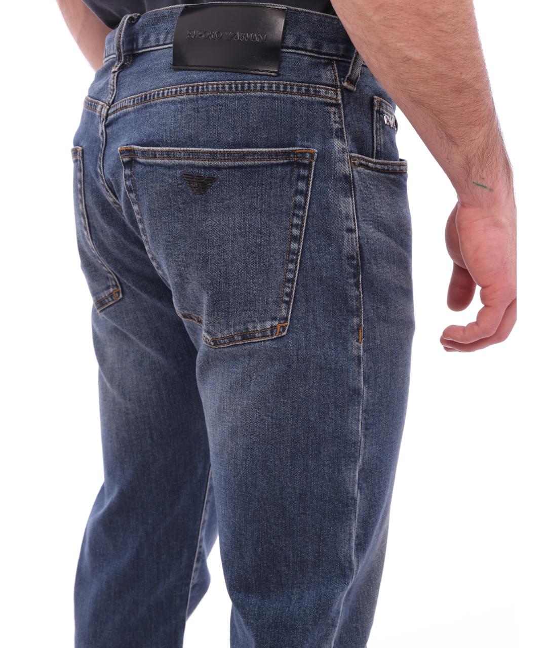 EMPORIO ARMANI Синие прямые джинсы, фото 5